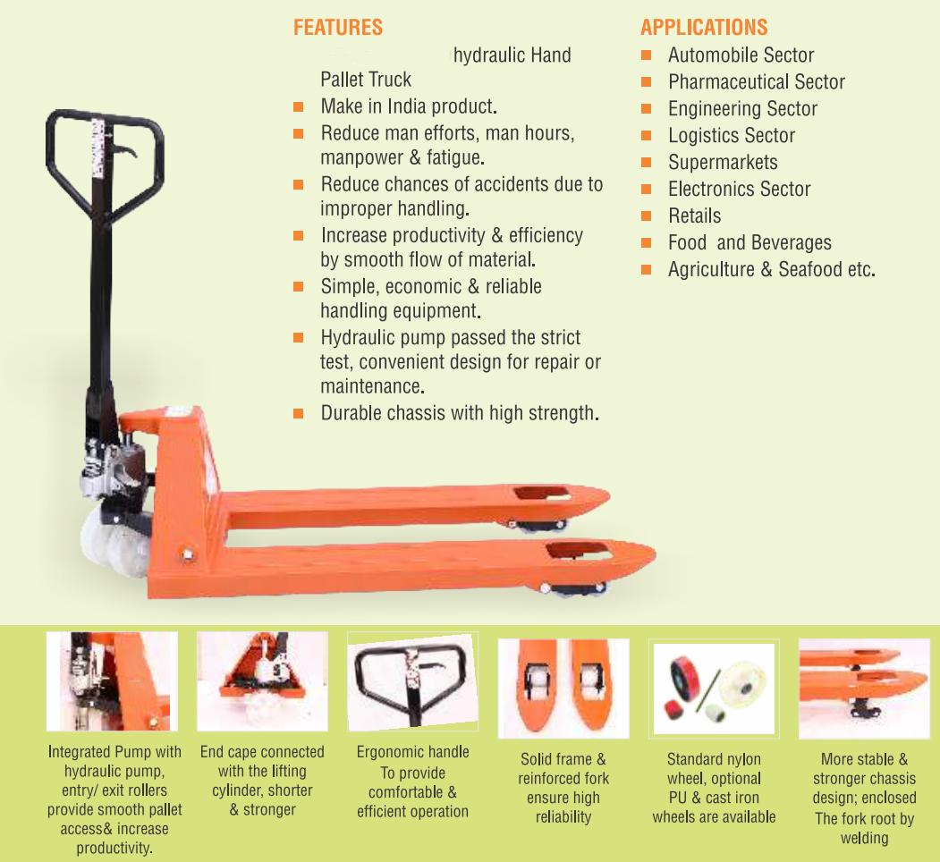 2500 kg Mild Steel Hand Pallet Trolley 2500-1150-685-85 1150 x 685 mm_1
