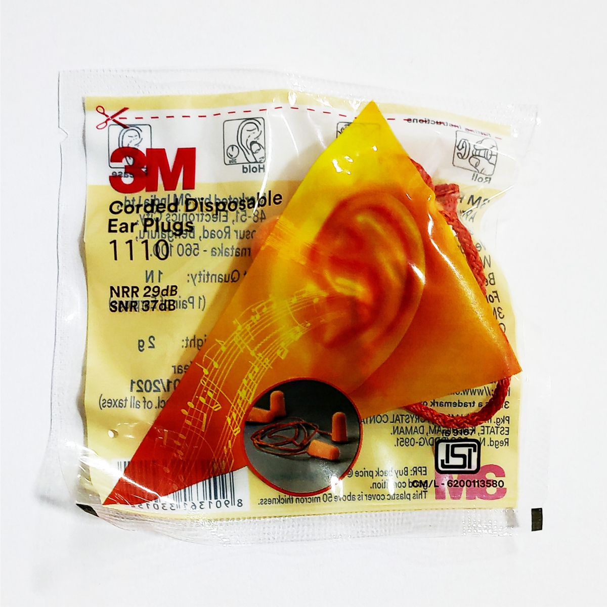 3M Foam Earplugs S Corded 1110_3
