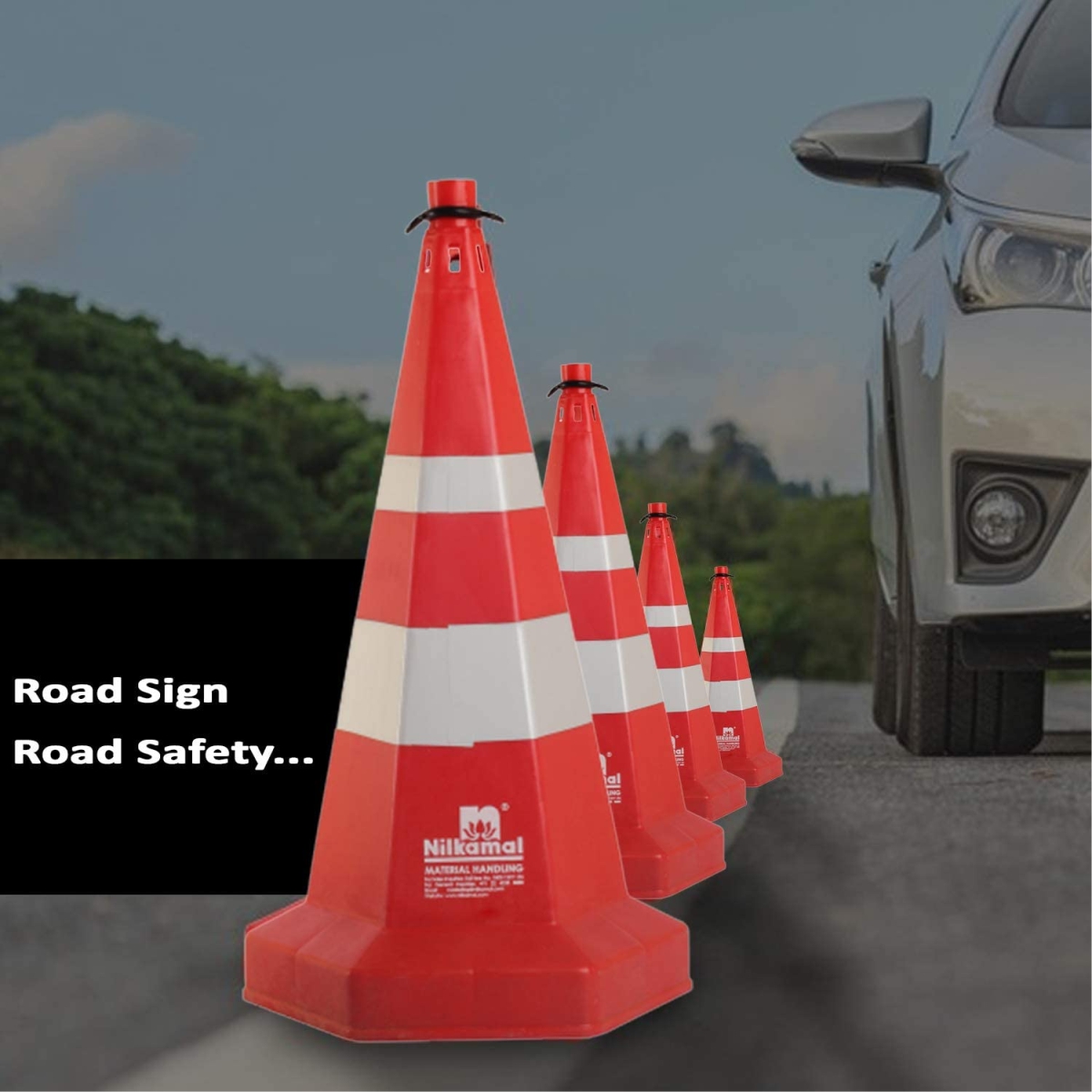 Nilkamal RMHEXDC750 Traffic Safety Cones Reflective_3