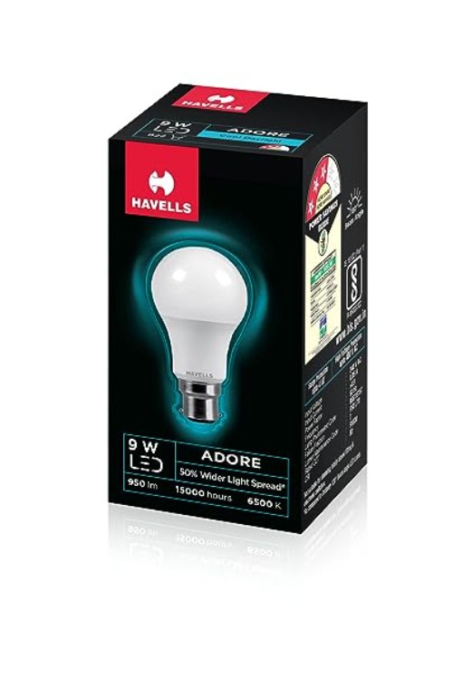 HAVELLS 9 W Cool White B22D 1 piece 15000 h LED Bulbs_1