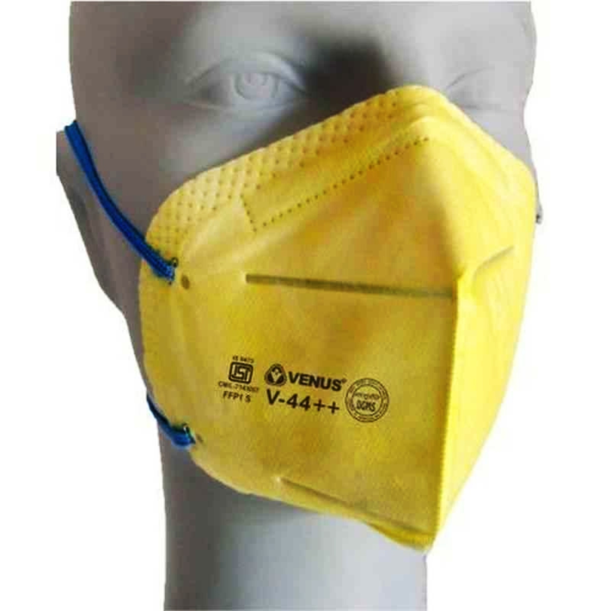 Venus Flat Fold Non Woven Nose Masks S V-44+ Yellow_1