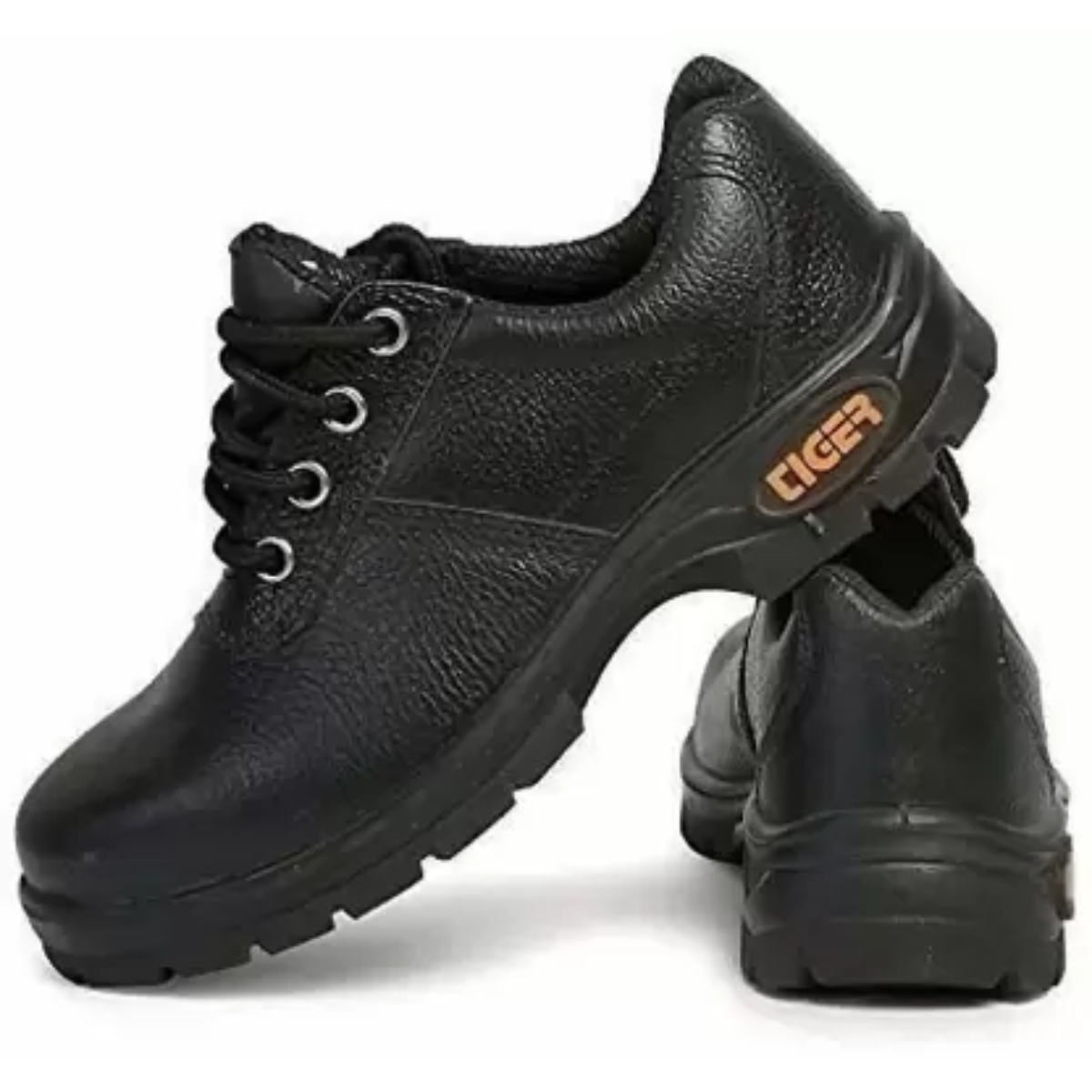 TIGER Real Leather Steel Toe Safety Shoes Black_1