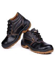 Hillson Workout Synthetic Leather Steel Toe Safety Shoes Black_0