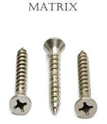 MATRIX Round M4 10 mm Self Tapping Screws Stainless Steel Polished_0