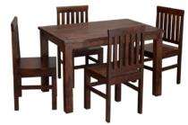Sheesham Wood 4 Seater Traditional Dining Table Set Rectangular Brown_0