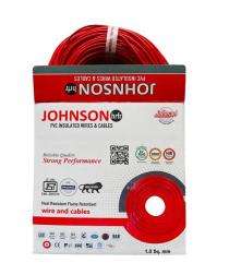 Johnson 1 sqmm HRFR Electric Wire Red 90 m_0