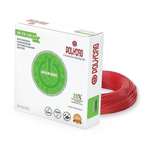 Buy Polycab 6 sqmm HR FR LSH LF Electric Wire Red 90 m online at best ...