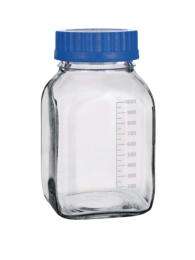 BOROSIL 1000 mL Square Glass Screw Cap Bottles Transparent_0