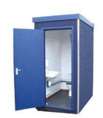 CM Mild Steel 7 ft Portable Toilet Cabin Blue and White_0