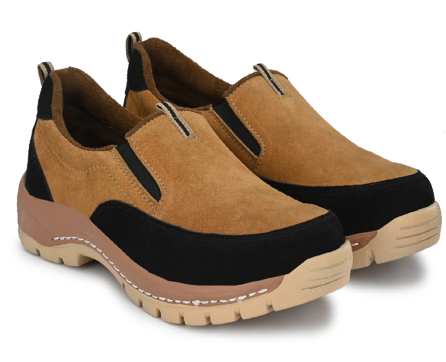 ADZON 2282 Suede Leather Steel Toe Safety Shoes Tan_1