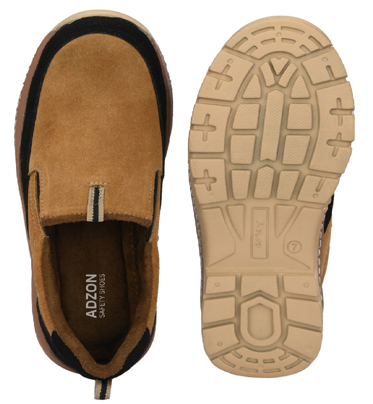 ADZON 2282 Suede Leather Steel Toe Safety Shoes Tan_2