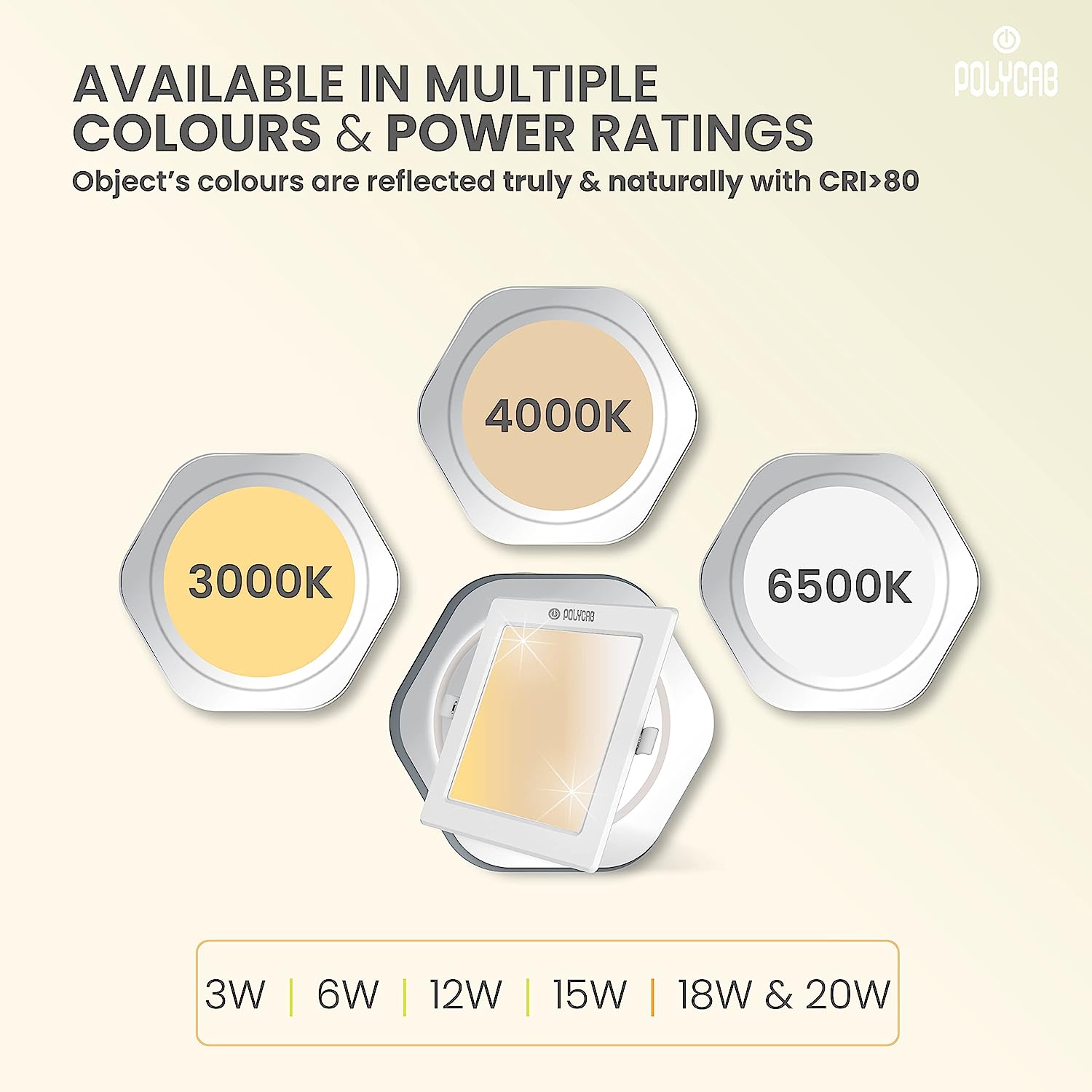 Polycab 8 W Square Cool White 280 x 25 mm LED Panel Lights Surface Mounted_3