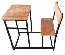 Wooden and Mild Steel 1 Seater Student Bench Desk_0