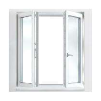 Duroplast Casement 2 Track 2 Panel Metallic Silver uPVC Window 6 x 4 ft_0