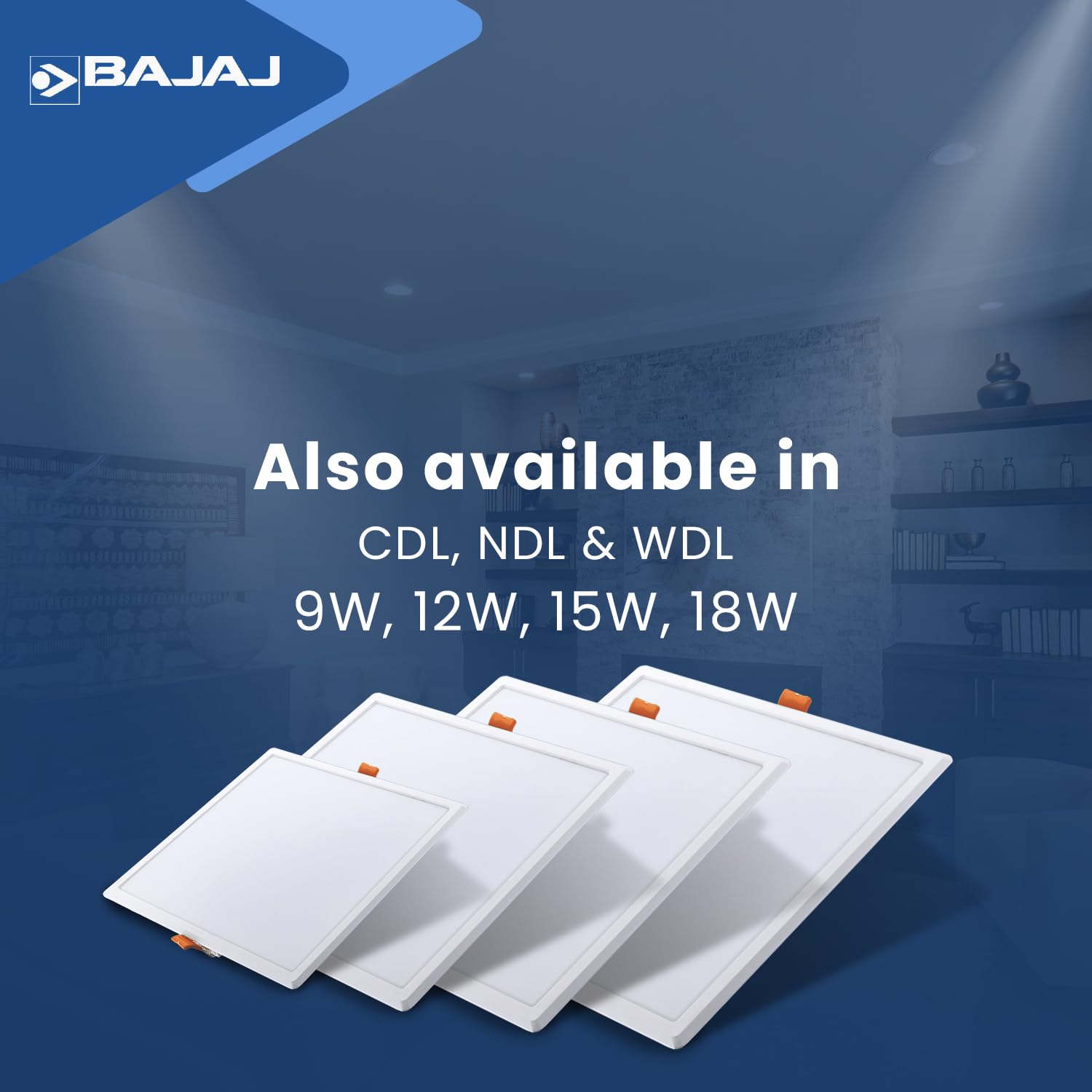 Bajaj 9 W Square Cool White 50 x 127 mm LED Panel Lights Surface Mounted_4