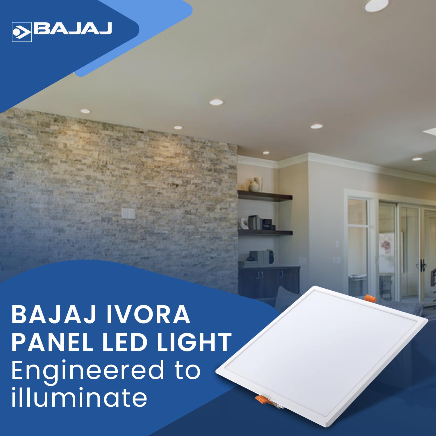 Bajaj 15 W Square Cool White 50 x 127 mm LED Panel Lights Surface Mounted_1