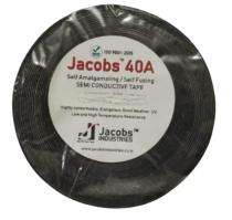 Jacobs 4.5 m Non Adhesive Electrical Semi Conducting Tape 38 mm Black 0.76 mm_0