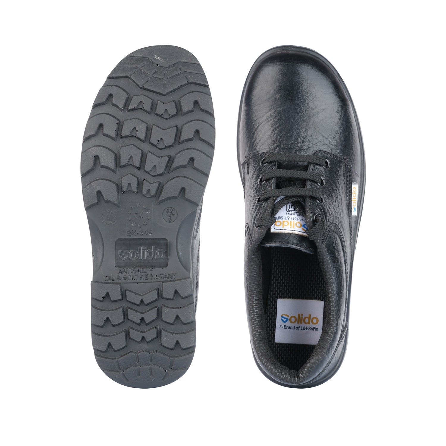 L&T SuFin Brand - Solido Everest SF61 Barton Steel Toe Safety Shoes Black_1