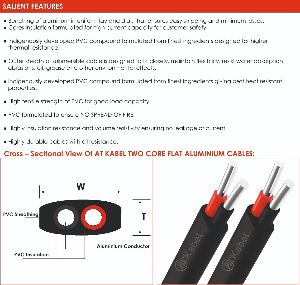 AT Kabel 2 Core 4 sqmm Industrial Flexible Cables 90 m Aluminium 1100 V_1