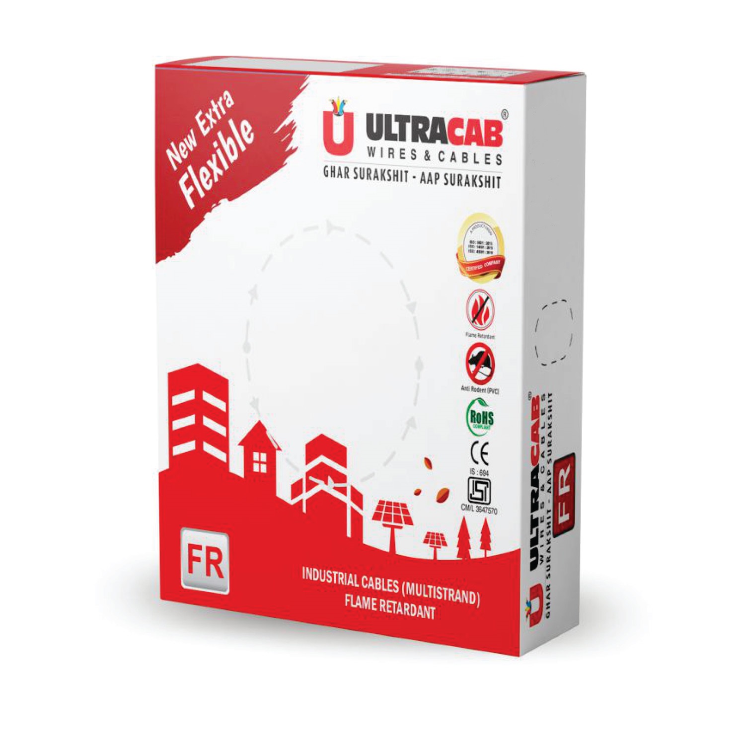 Ultracab 6 sqmm Extra Flexible FR Electric Wire Black 90 m_1