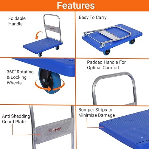 Bigapple 4 Wheel Platform Trolley 150 kg_4