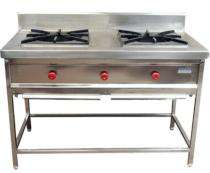 CGS1 2 Burner Commercial Gas Stove Stainless Steel Silver_0