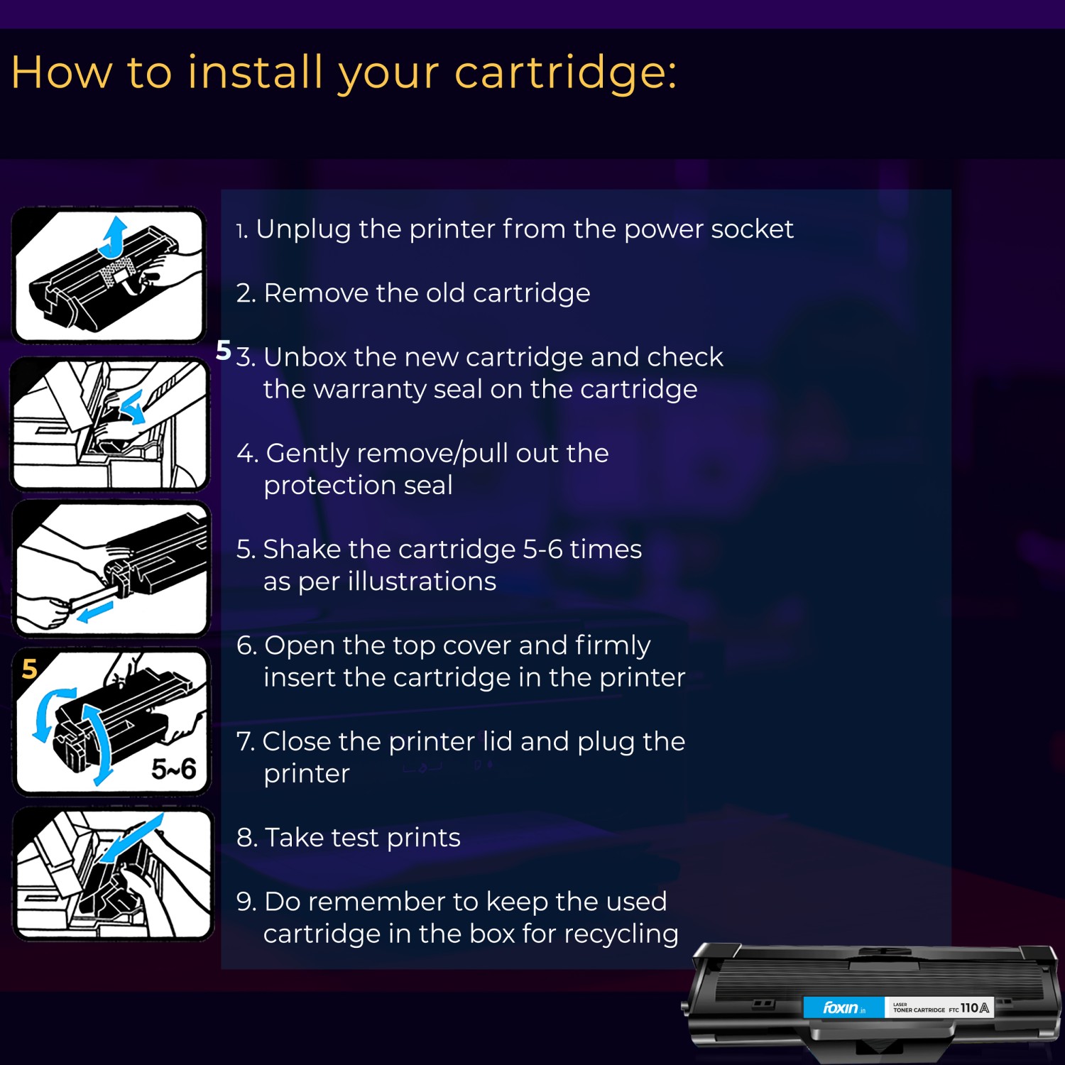 Foxin Black Toner Foxin FTC 110A Compatible Ink Cartridge_3