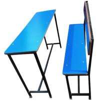 Wooden and Mild Steel 3 Seater Student Bench Desk_0