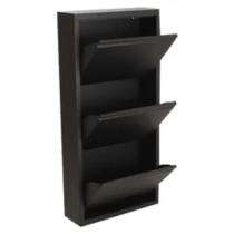 Mild Steel 3 Shelves Shoe Rack 9 Pair 3 ft Black_0