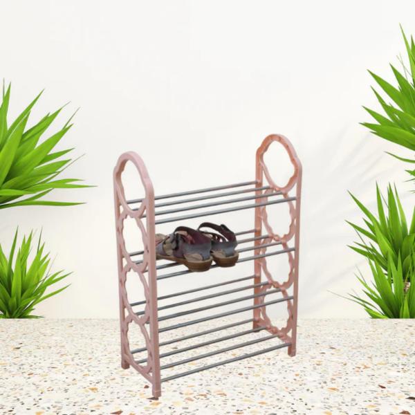 Deodap Plastic 3 Shelves Shoe Rack 2 kg 59 x 19 x 3 cm Peach_1