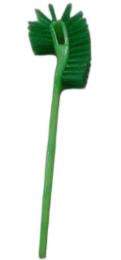 Nylon Double Sided Toilet Cleaning Brush Plastic Handle Green_0