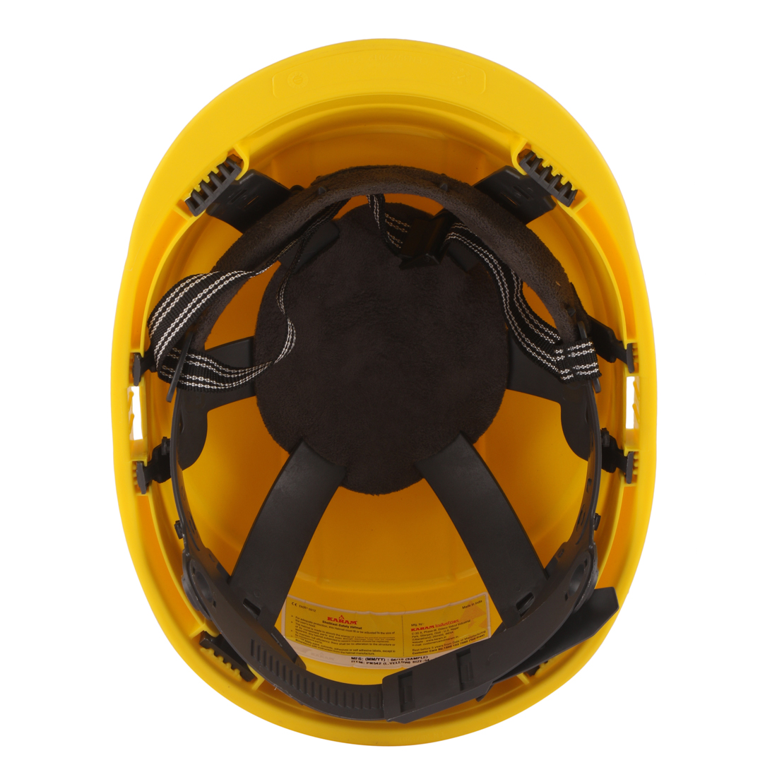 Karam Polypropylene Copolymer Lemon Yellow Air Ventilated Safety Helmets PN541_4