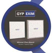 GYPEXIM Mineral Fibre Board White Gypsum False Ceiling 600 x 600 mm_0
