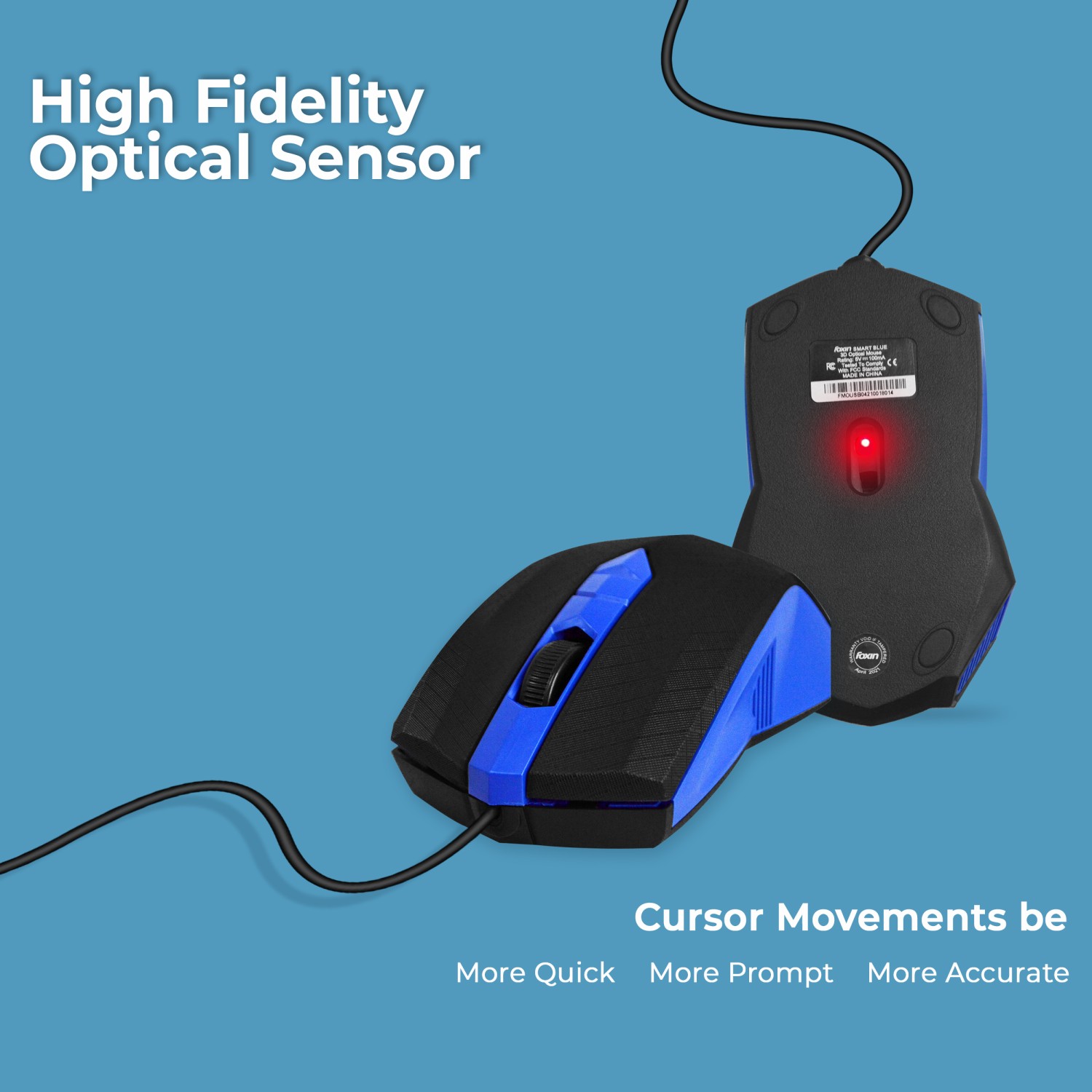 Foxin Mouse SMART BLUE Wired Optical 9 x 6 x 3 cm_4