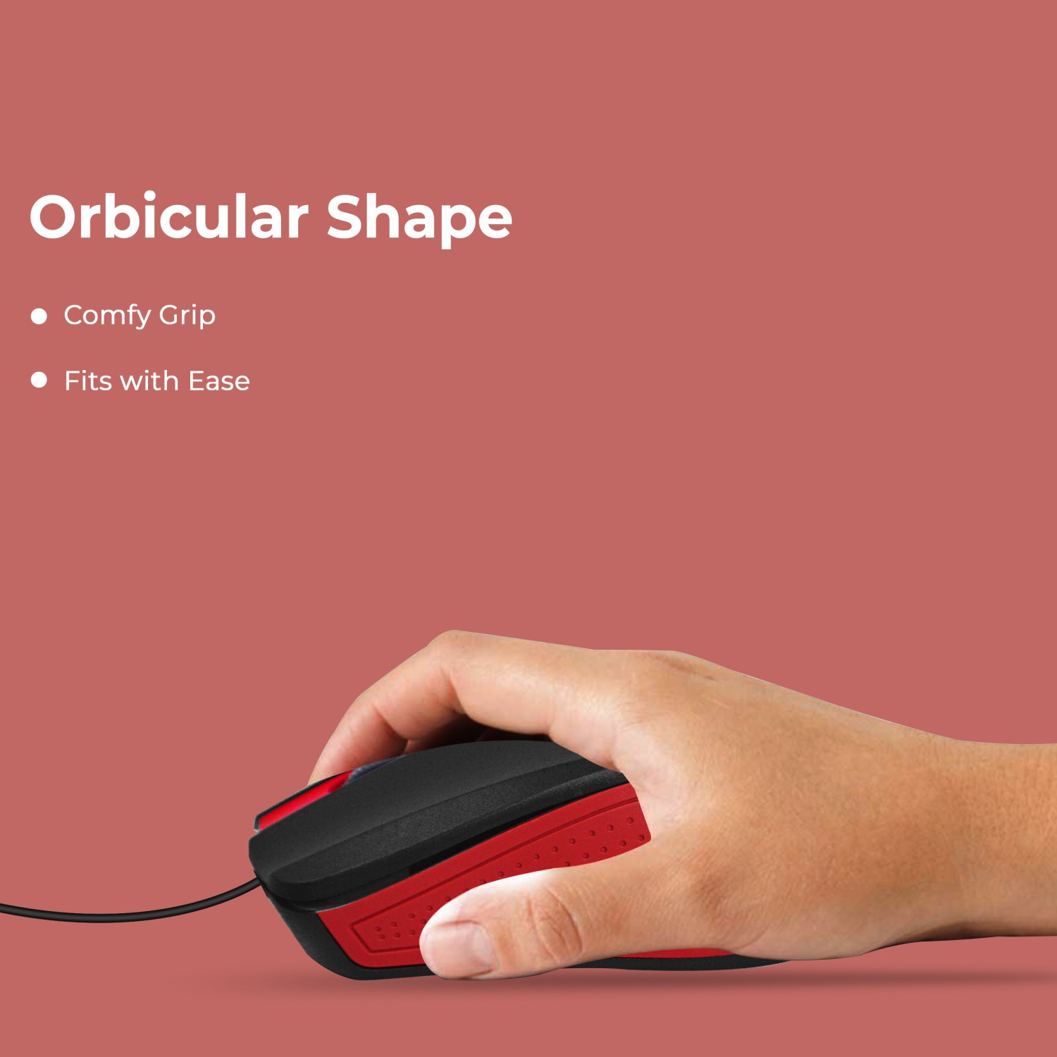 Foxin Mouse CLASSY RED Wired Optical 9 x 6 x 3 cm_3