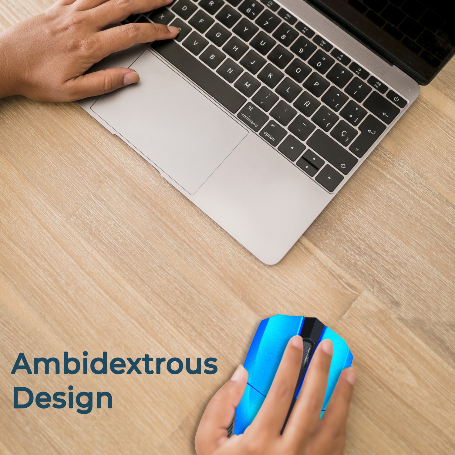 Foxin Mouse FWM 9099 VIBRANT BLUE Wifi Optical 19 x 13 x 4 cm_3