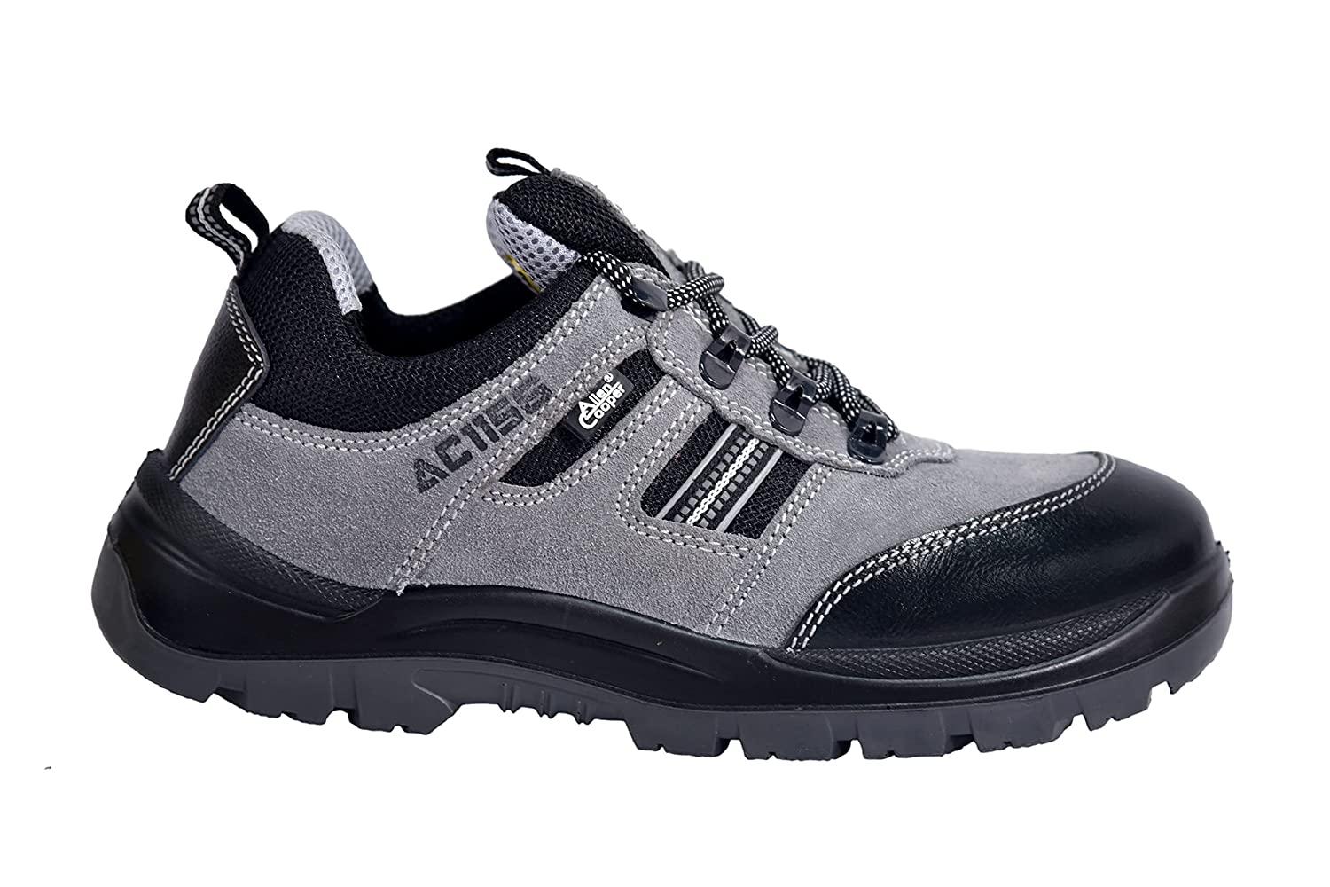 Allen Cooper AC-1156 Buff Suede Leather Steel Toe Safety Shoes Grey_1