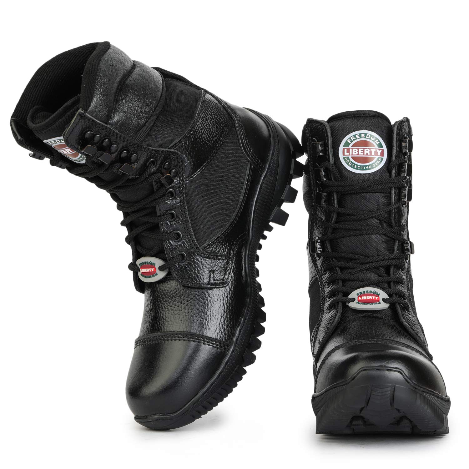 FREEDOM by LIBERTY SOLDIER-01 Softy Leather Steel Toe Safety Shoes Black_1
