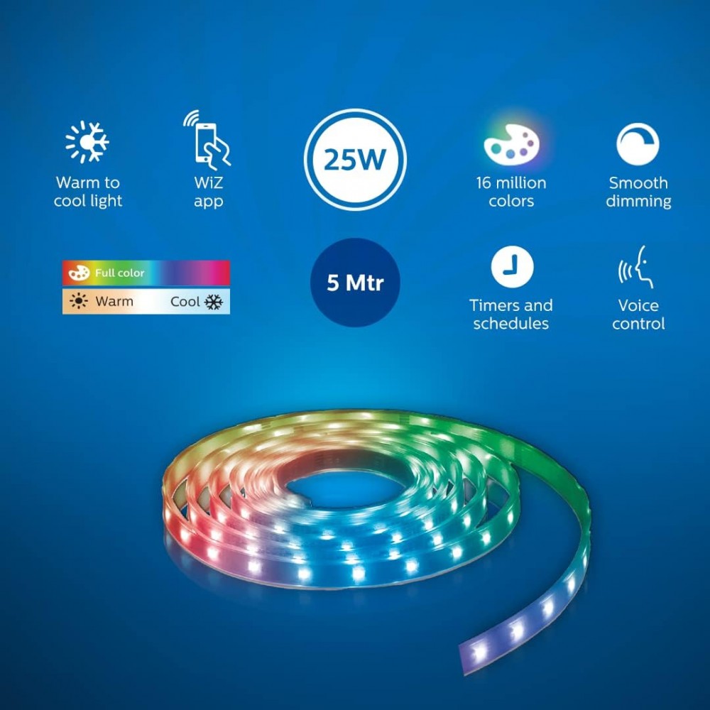 PHILIPS Wiz Smart Color Changing RGB 5 m 25 W LED Strip Lights_1