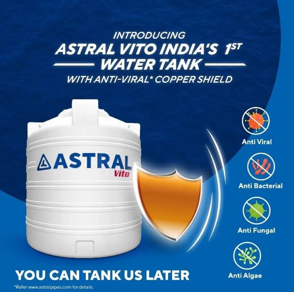 ASTRAL Vito Plastic Water Tanks 1500 L White_2