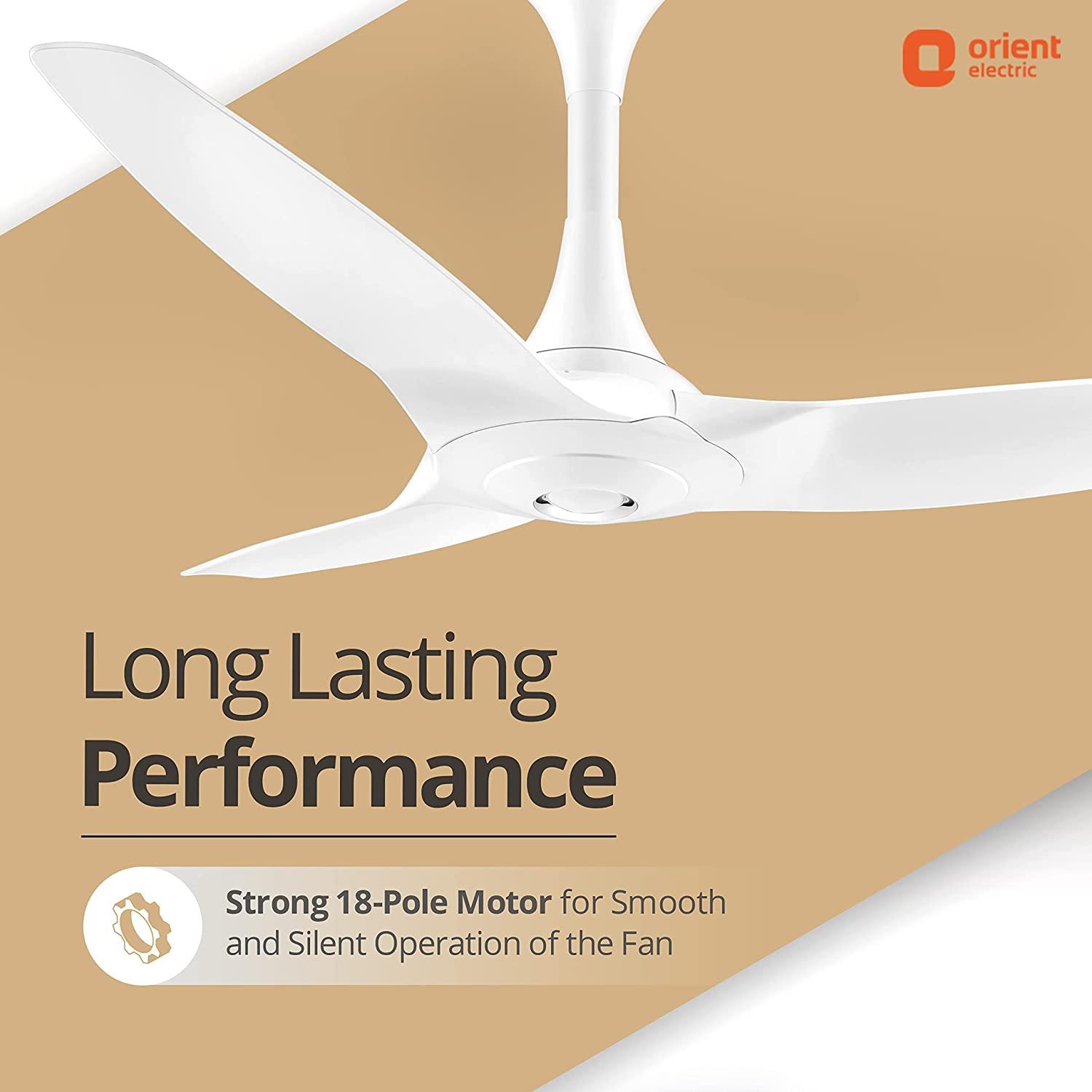 Orient Aeroquiet BLDC 1200 mm 3 Blades 35 W White Ceiling Fans_2