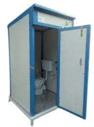 SAI PVC 8 ft Portable Toilet Cabin White and Blue_0