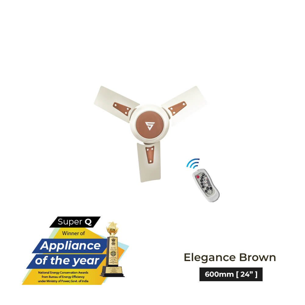 Superfan Regular 600 mm 3 Blades 20 W Elegance Brown Ceiling Fans_1