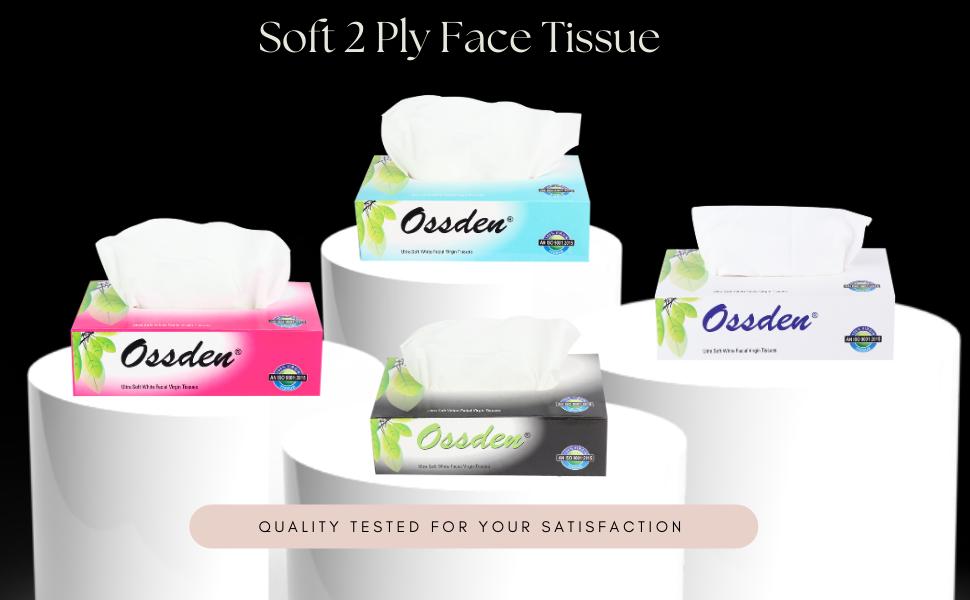 Ossden Facial Tissue Paper Box Plain 20 x 20 cm White_2