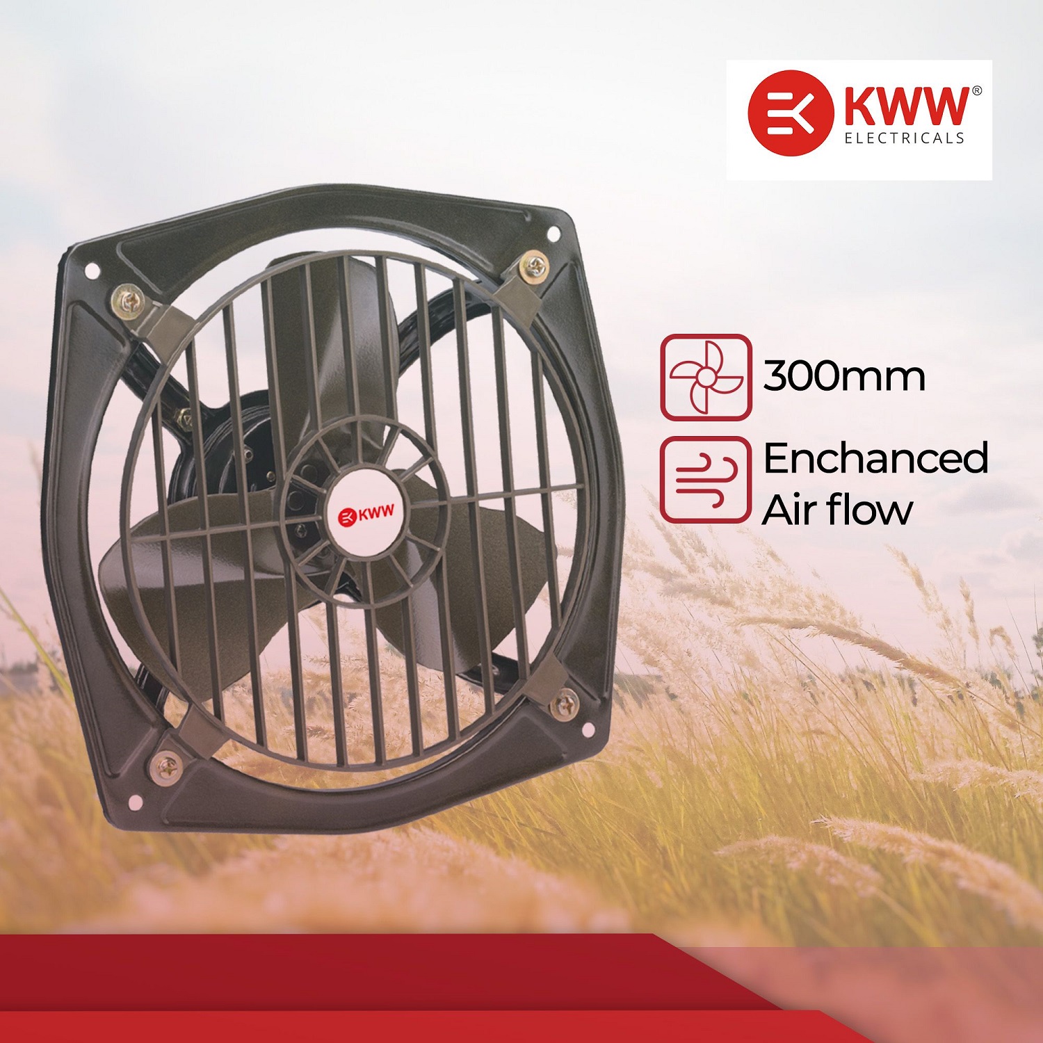 KWW Triton 300 mm 3 Blades 50 W Exhaust Fans_3