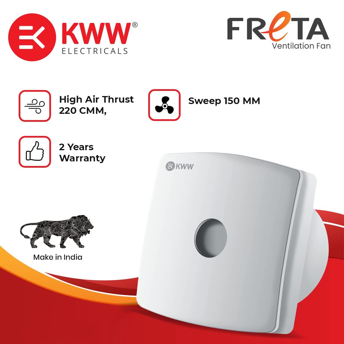 KWW Freta 150 mm 3 Blades 24 W Exhaust Fans_1