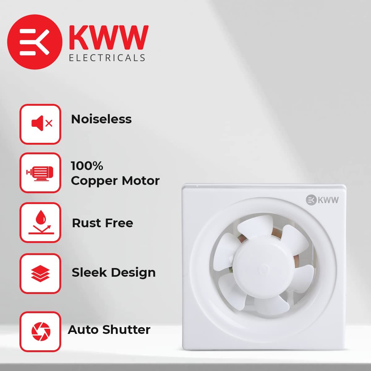KWW Freshy White 200 mm 5 Blades 35 W Exhaust Fans_2