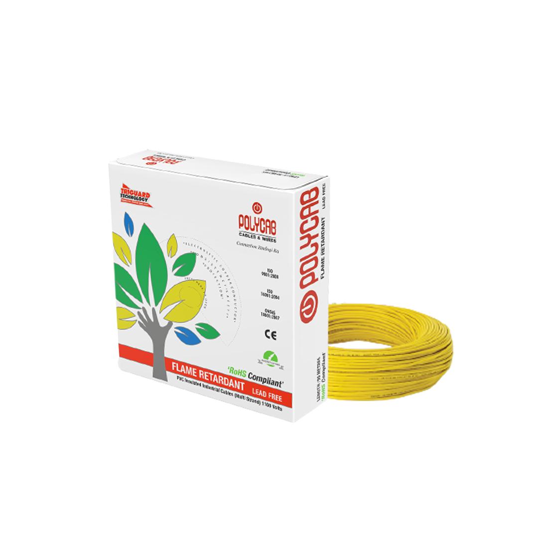 Polycab 6 sqmm FRLF Electric Wire Yellow 90 m_0