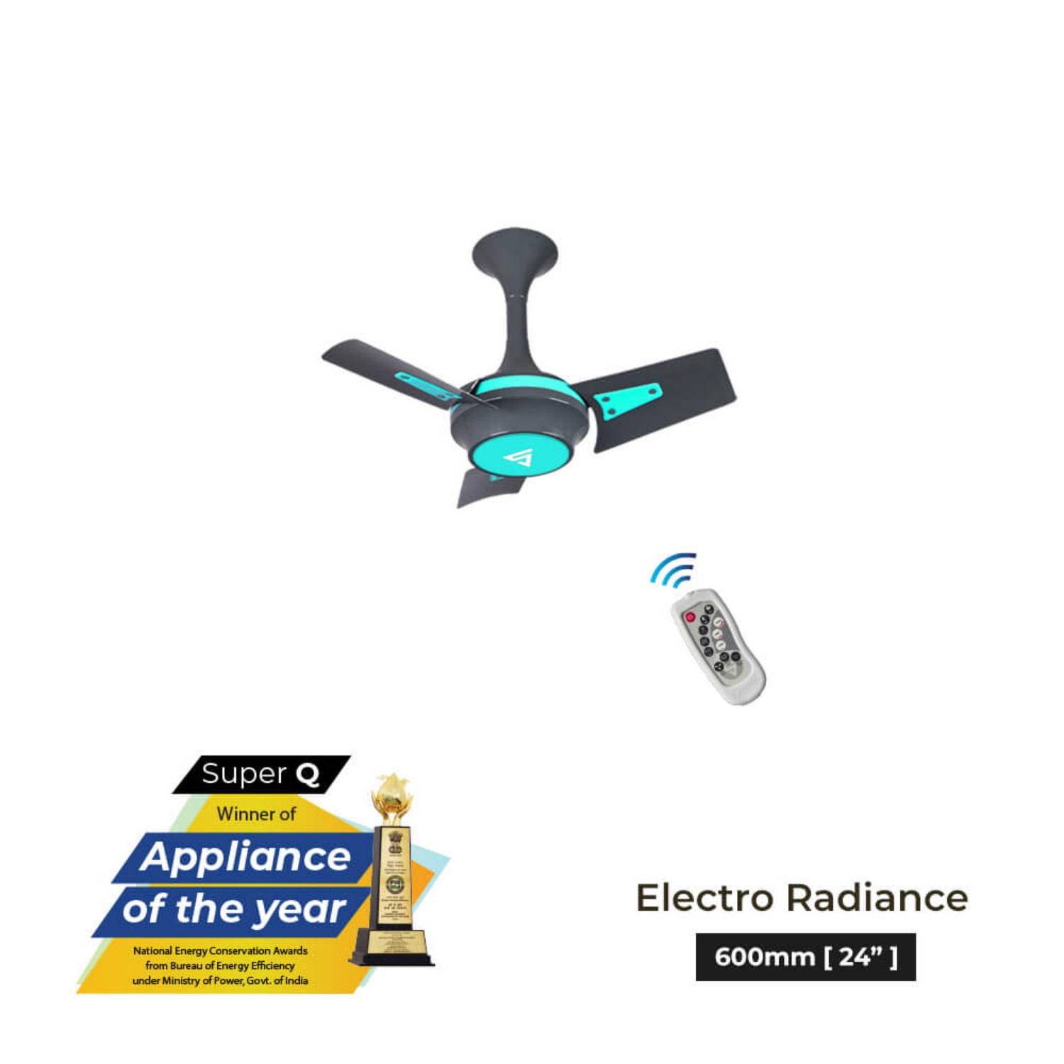 Superfan Super Q -ERE 600 mm 3 Blades 20 W Electro Radiance Ceiling Fans_1
