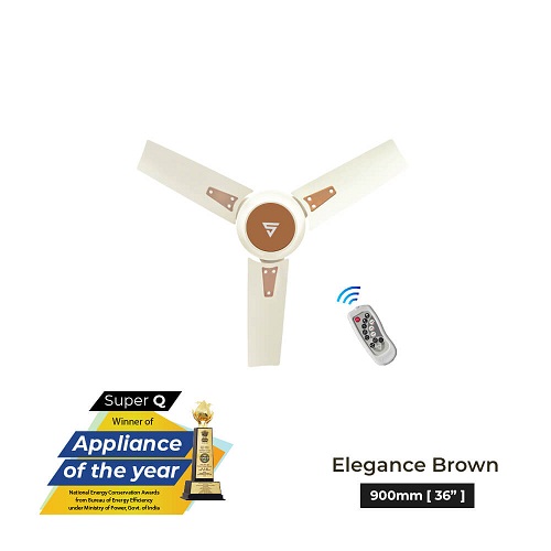 Superfan Super Q -EBN 900 mm 3 Blades 25 W Elegance Brown Ceiling Fans_2
